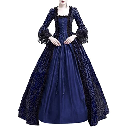 Richymfa Halloween-Renaissance-Kleid für Damen, elegantes Abendkleid mit Trompetenärmeln, Übergröße, langes Zeremonie-Kleid mit gebogenen Schnürsenkeln, Halloween-Kostüme, Abendkleid, Prinzessin Richymfa Halloween-Renaissance-Kleid für Damen, elegantes Abendkleid mit Trompetenärmeln, Übergröße, langes Zeremonie-Kleid mit gebogenen Schnürsenkeln, Halloween-Kostüme, Abendkleid, Prinzessin von Richymfa