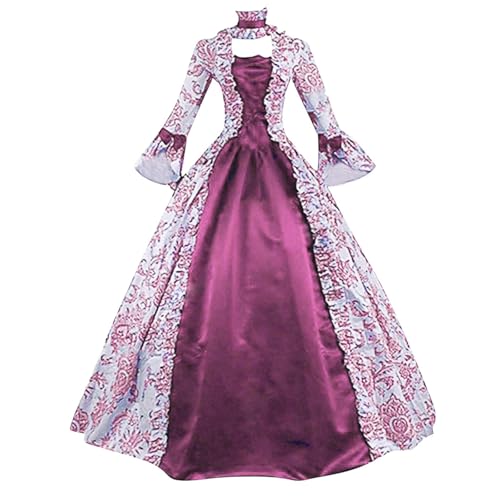 Richymfa Renaissance Kleid Damen Mittelalter Elegant Trompetenärmel Übergröße Langes Ballkleid Slim Fit Vintage Renaissance Kostüm Mittelalter Halloween Richymfa Renaissance Kleid Damen Mittelalter Elegant Trompetenärmel Übergröße Langes Ballkleid Slim Fit Vintage Renaissance Kostüm Mittelalter Halloween von Richymfa