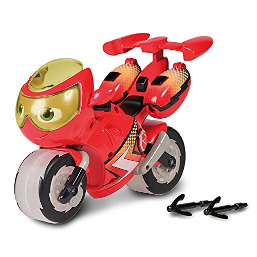 Ricky Zoom Lightning Rescue, Große Ricky Zoom Action Figur, Spielzeugmotorrad, Kinder-Motorradspielzeug mit Lichtern für Jungen und Mädchen ab 3 Jahren, T20121EN, Red von Ricky Zoom