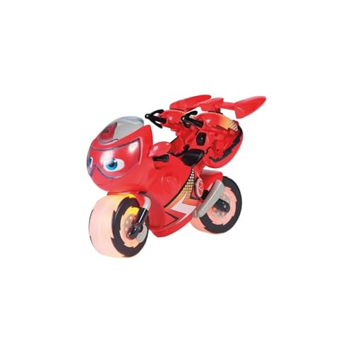 Ricky Zoom Lightning Rescue, Große Ricky Zoom Action Figur, Spielzeugmotorrad, Kinder-Motorradspielzeug mit Lichtern für Jungen und Mädchen ab 3 Jahren, T20121EN, Red von Ricky Zoom