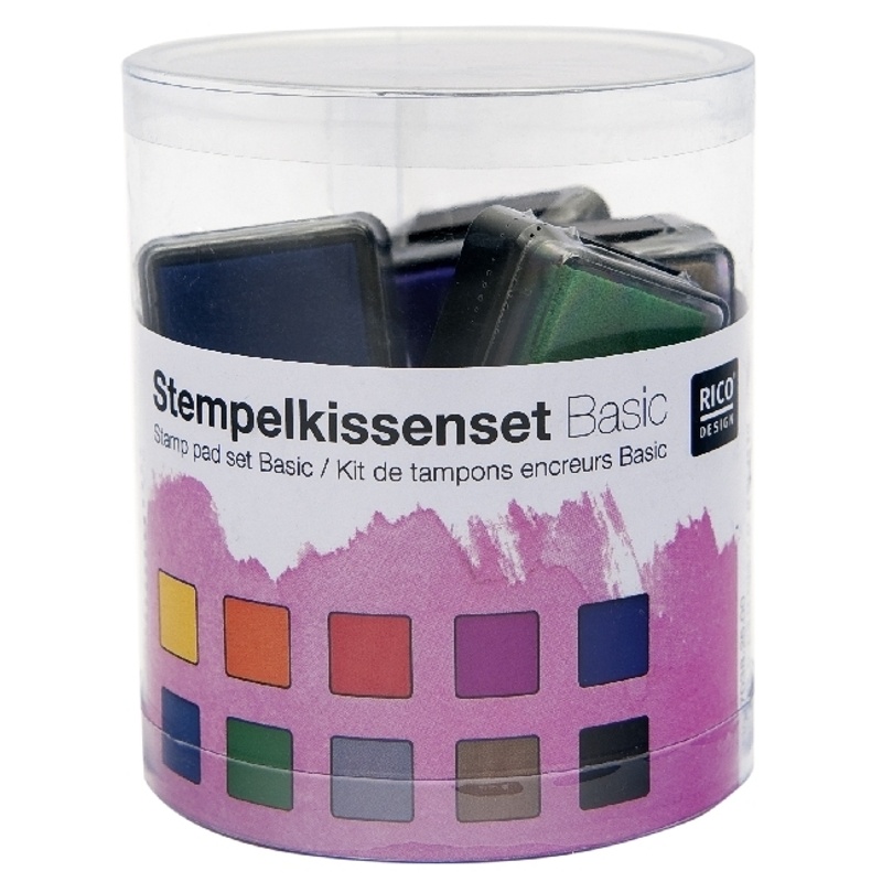 Pigment-Stempelkissen REGENBOGEN BASIC 10er-Pack von Rico Design