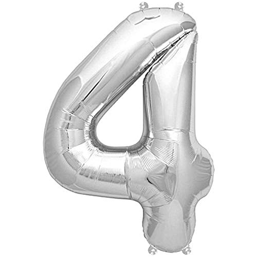 Rico Design GmbH & Co. KG Folienballon 4, Silber, ca. 36cm Rico Design GmbH & Co. KG Folienballon 4, Silber, ca. 36cm von Rico Design