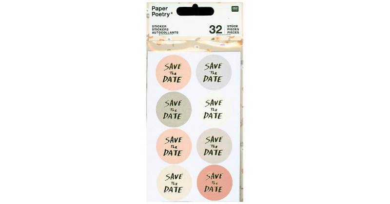 Sticker, Save The Date, Puder/Grau von Rico Design