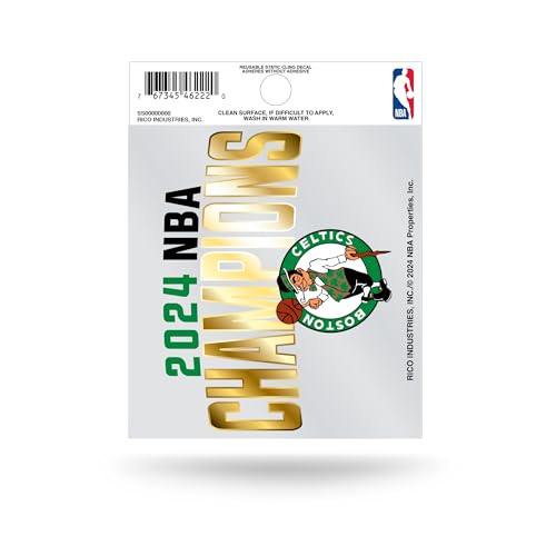 Rico Industries NBA Basketball Boston Celtics 2024 NBA Champions Small Static Cling von Rico Industries