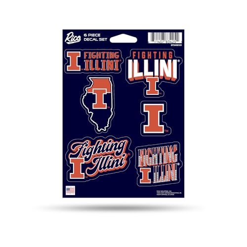 Rico Industries NCAA Illinois Fighting Illini 6-teiliges Aufkleber-Set von Rico Industries