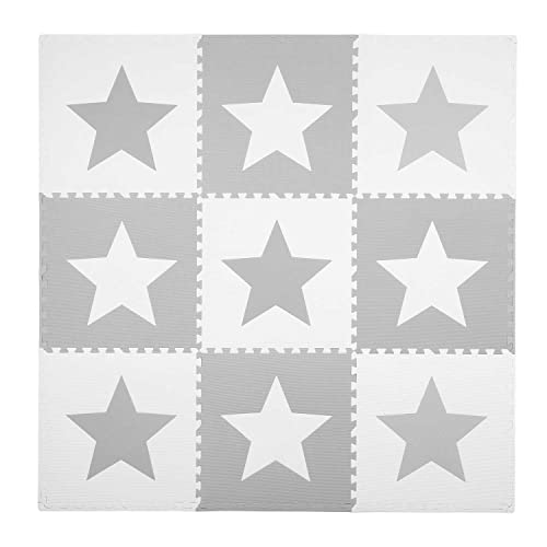 RICOKIDS Kinderspielteppich Puzzlematte Spielzeug Kälteschutz Abwaschbar Spielmatte Spielteppich Matte Schaumstoffmatte Kinderteppich Gummimatte Sterne 60x60cm 9 Stück von Ricokids