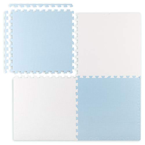 Ricokids Krabbelmatte Baby Puzzlematte Spielmatte Schaumstoffmatte rutschfest für Kinder 4 Teile 120 x 120 x 1 cm Weiß Blau Ricokids Krabbelmatte Baby Puzzlematte Spielmatte Schaumstoffmatte rutschfest für Kinder 4 Teile 120 x 120 x 1 cm Weiß Blau von Ricokids