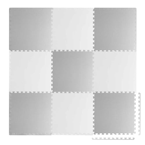 Ricokids Krabbelmatte Baby Puzzlematte Spielmatte Schaumstoffmatte rutschfest für Kinder 9 Teile 180 x 180 x 1 cm Schwarz Weiß von Ricokids