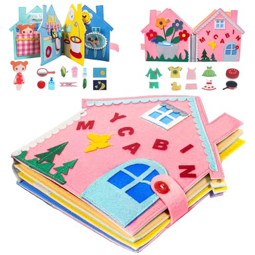 Quiet Book 2 Jahre,Quiet Book Ab 1 Jahr,3D-Filz Busy Book,Montessori Buch Ab 1 Jahr,Babybücher Aus Weichem Stoff Früh Lernen Lebenskompetenzen Lernspielzeug,1-6 Jahr Geschenk für Mädchen Jungen Quiet Book 2 Jahre,Quiet Book Ab 1 Jahr,3D-Filz Busy Book,Montessori Buch Ab 1 Jahr,Babybücher Aus Weichem Stoff Früh Lernen Lebenskompetenzen Lernspielzeug,1-6 Jahr Geschenk für Mädchen Jungen von Rienan