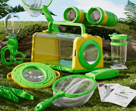 Rierousy Becherlupen für Kinder, Entdecker Set für Kinder, Kinderfernglas, Schmetterlingsnetz, Outdoor Suchspiel, Insekten Forschen Rierousy Becherlupen für Kinder, Entdecker Set für Kinder, Kinderfernglas, Schmetterlingsnetz, Outdoor Suchspiel, Insekten Forschen von Rierousy