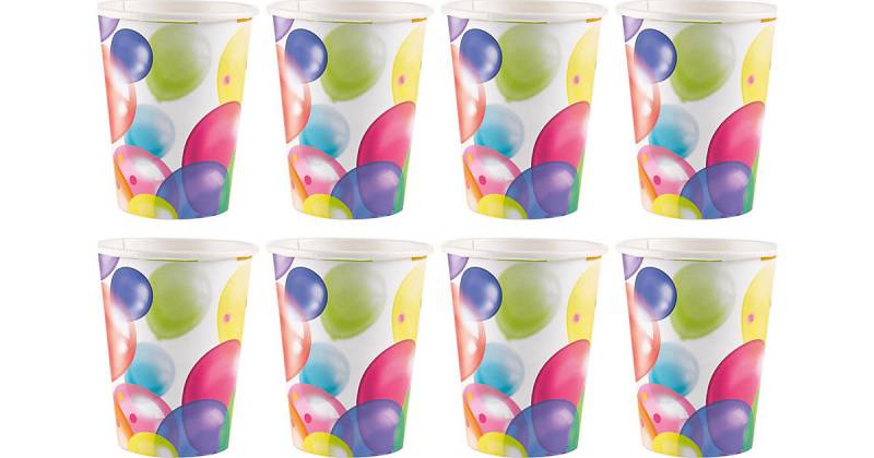 Pappbecher Balloons 250ml, 8 Stück bunt Modell 10 Pappbecher Balloons 250ml, 8 Stück bunt Modell 10 von Amscan