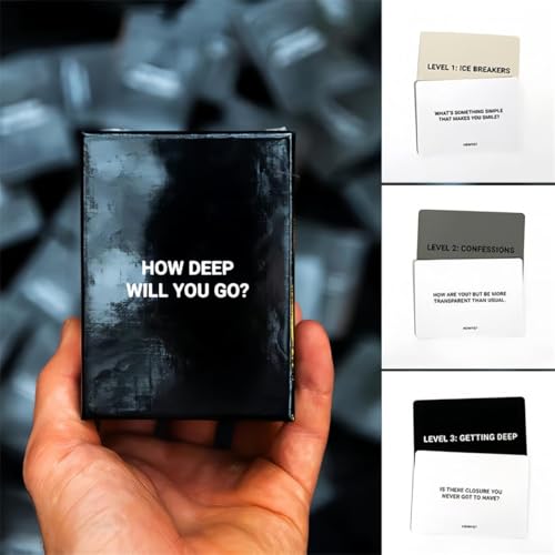 How Deep Will You Go?Game of Questions to Deepen Connection,99 Icebreaker Conversation Cards,Icebreaker Dialogue Game for Road Adventures, Dining Party and Game Evenings How Deep Will You Go?Game of Questions to Deepen Connection,99 Icebreaker Conversation Cards,Icebreaker Dialogue Game for Road Adventures, Dining Party and Game Evenings von Rietoiu