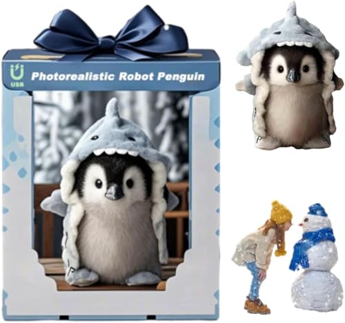 Rietoiu Bigwin Pinguin, Big Win Ai Pinguin Plüsch, super realistischer Plüsch-Roboter-Pinguine, lustiger interaktiver emotionaler Unterstützungspartner (1 Stück) von Rietoiu