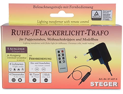 Riffelmacher Ruhe- / Flackerlicht Trafo mit Fernbedienung 78528 - Zubehör Netzteil Puppenstube Weihnachtskrippe Modelleisenbahn Elektrik Dimmbar Timer Riffelmacher Ruhe- / Flackerlicht Trafo mit Fernbedienung 78528 - Zubehör Netzteil Puppenstube Weihnachtskrippe Modelleisenbahn Elektrik Dimmbar Timer von Riffelmacher & Weinberger