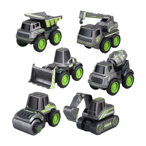 # Kinderspielzeug-Pull-Back-Auto 6 Black Engineering Fleet Bagger Roller Truck-Modell (Black, One Size) von Rifuli