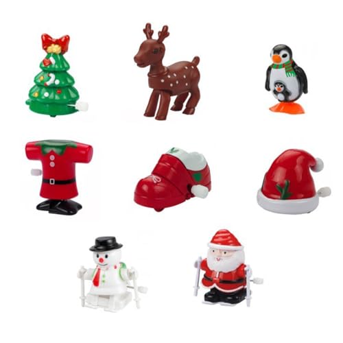 # Neuheit Uhrwerk Kette Weihnachten Walking Cartoon Uhrwerk Tier Spielzeug Santa Geschenk (Red, One Size) von Rifuli