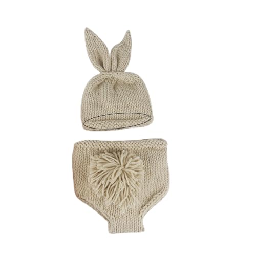 Riiichflowshop 2 Teile/satz Baby Hose Strickmütze Neugeborenen Baby Jungen Mädchen Ohr Häkeln Stricken Kostüm von Riiichflowshop