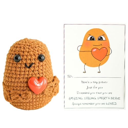 Riiichflowshop Positive Puppen aus gestrickter Wolle lustige Kartoffel mit positiver Bestätigung Schreibtischdekor und Ermutigung Riiichflowshop Positive Puppen aus gestrickter Wolle lustige Kartoffel mit positiver Bestätigung Schreibtischdekor und Ermutigung von Riiichflowshop