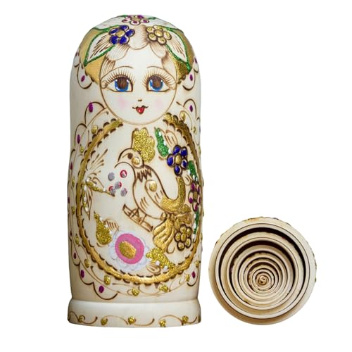 Riiichflowshop Russische Matrjoschka-Puppen 10 Stück handbemaltes Spielzeug traditionelle Matrjoschka-Puppen traditionelle russische Stapelpuppen Riiichflowshop Russische Matrjoschka-Puppen 10 Stück handbemaltes Spielzeug traditionelle Matrjoschka-Puppen traditionelle russische Stapelpuppen von Riiichflowshop