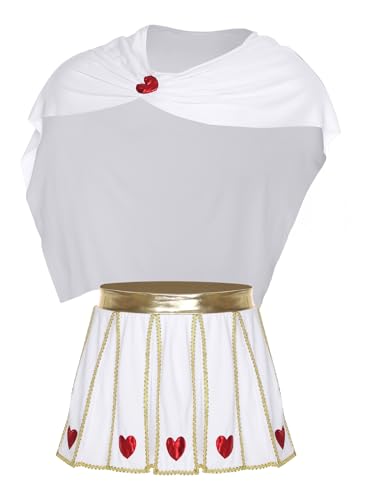 Riismen Cupid Kostüm Herren Halloween Cosplay Liebesbote kostüm Kurze Umhang mit Faltenrock Faschingkostüm Mottopartys Rave Outfit von Riismen