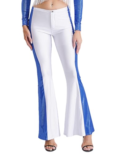 Riismen Damen Cowgirl Hose Farbblock Schlaghosen Western Cowboy Kostüm Halloween Cosplay Fasching Kostüm Clubwear Königsblau XL Riismen Damen Cowgirl Hose Farbblock Schlaghosen Western Cowboy Kostüm Halloween Cosplay Fasching Kostüm Clubwear Königsblau XL von Riismen