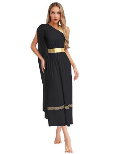 Riismen Damen Griechische Göttin Kostüm Halloween Römische Toga Festival Outfit Antike Prinzessinnenkleid Karneval Kostüm Mottopartys Schwarz XL Riismen Damen Griechische Göttin Kostüm Halloween Römische Toga Festival Outfit Antike Prinzessinnenkleid Karneval Kostüm Mottopartys Schwarz XL von Riismen