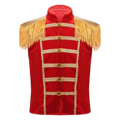 Riismen Ehrenweste Junge Kind Verkleidung Prinz Junge Weste Kostüm Zirkusdirektor Karneval Cosplay Show Aufführung Weste Rot 122-128 Riismen Ehrenweste Junge Kind Verkleidung Prinz Junge Weste Kostüm Zirkusdirektor Karneval Cosplay Show Aufführung Weste Rot 122-128 von Riismen