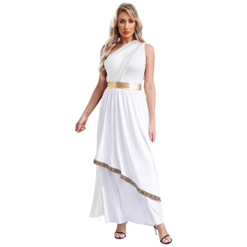 Riismen Ein Schulterfreies Kleid Abendball Damen Verkleidung Griechische Göttin Kostüm Halloween Karneval Cosplay Weiß M Riismen Ein Schulterfreies Kleid Abendball Damen Verkleidung Griechische Göttin Kostüm Halloween Karneval Cosplay Weiß M von Riismen