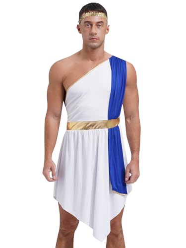 Riismen Griechisch Römischer Gott Kostüm Griechenland Herren Verkleidung Römischer Kaiser Griechischer Cäsar Erwachsener Karneval Halloween Themenparty Blau XXL Riismen Griechisch Römischer Gott Kostüm Griechenland Herren Verkleidung Römischer Kaiser Griechischer Cäsar Erwachsener Karneval Halloween Themenparty Blau XXL von Riismen