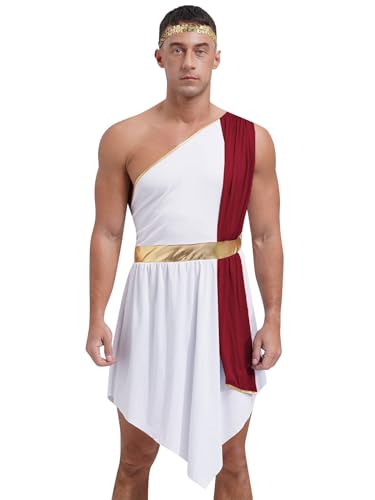 Riismen Griechisch Römischer Gott Kostüm Griechenland Herren Verkleidung Römischer Kaiser Griechischer Cäsar Erwachsener Karneval Halloween Themenparty Burgund 3XL Riismen Griechisch Römischer Gott Kostüm Griechenland Herren Verkleidung Römischer Kaiser Griechischer Cäsar Erwachsener Karneval Halloween Themenparty Burgund 3XL von Riismen