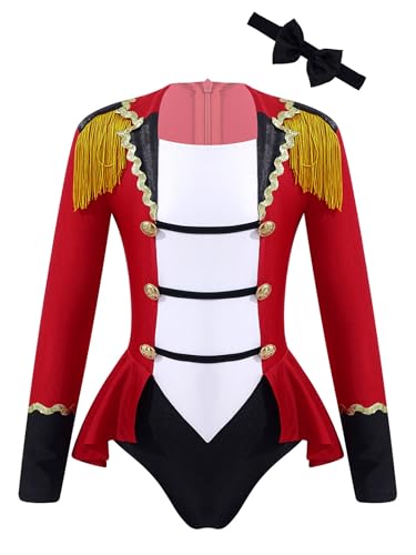Riismen Halloween-Kostüm für Jungen und Mädchen, Ringmeister-Zirkus-Magier-Kostüm, Karneval-Weihnachts-Cosplay, Overall mit langen Ärmeln Rot 170-176 Riismen Halloween-Kostüm für Jungen und Mädchen, Ringmeister-Zirkus-Magier-Kostüm, Karneval-Weihnachts-Cosplay, Overall mit langen Ärmeln Rot 170-176 von Riismen