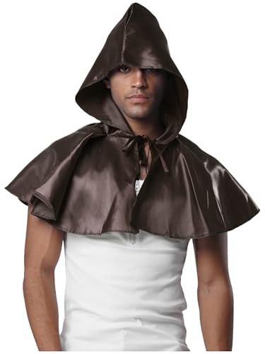 Riismen Herren Umhang mit Kapuzen Grim Reaper Kostüm Mittelalter Kostüme Festival Outfit Halloween Cosplay Faschingskostüm Rave Outfit Kaffee Einheitsgröße Riismen Herren Umhang mit Kapuzen Grim Reaper Kostüm Mittelalter Kostüme Festival Outfit Halloween Cosplay Faschingskostüm Rave Outfit Kaffee Einheitsgröße von Riismen