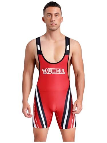 Riismen Kontrast Jumpsuit Herren U-Ausschnitt Ringertrikot Einteiliger Bodysuit Slim Fit Bodysuit Männer Training Poolpartys Outfit A Rot XL Riismen Kontrast Jumpsuit Herren U-Ausschnitt Ringertrikot Einteiliger Bodysuit Slim Fit Bodysuit Männer Training Poolpartys Outfit A Rot XL von Riismen