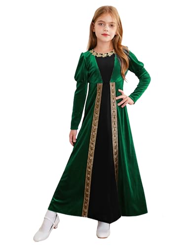 Riismen Mädchen Kleid Mittelalterlicher Vampir Prinzessin Vintage Gothik Viktorianisches Karnevalskleid Winter Langarm Grün 122-128 Riismen Mädchen Kleid Mittelalterlicher Vampir Prinzessin Vintage Gothik Viktorianisches Karnevalskleid Winter Langarm Grün 122-128 von Riismen