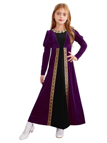 Riismen Mädchen Kleid Mittelalterlicher Vampir Prinzessin Vintage Gothik Viktorianisches Karnevalskleid Winter Langarm Lila 146-152 Riismen Mädchen Kleid Mittelalterlicher Vampir Prinzessin Vintage Gothik Viktorianisches Karnevalskleid Winter Langarm Lila 146-152 von Riismen