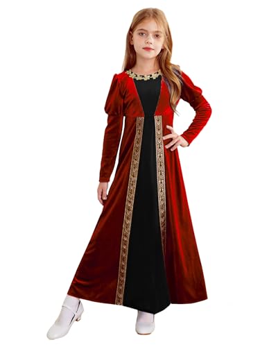 Riismen Mädchen Kleid Mittelalterlicher Vampir Prinzessin Vintage Gothik Viktorianisches Karnevalskleid Winter Langarm Rot 158-164 Riismen Mädchen Kleid Mittelalterlicher Vampir Prinzessin Vintage Gothik Viktorianisches Karnevalskleid Winter Langarm Rot 158-164 von Riismen