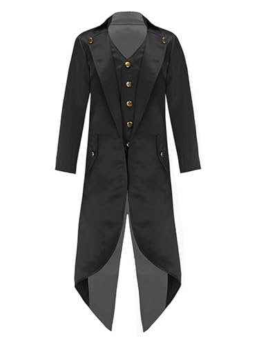Riismen Mittelalterlicher Renaissance Prinz Kinder Mantel Piraten Vampir Halloween Kostüm Junge Vintage Blazer Schwalbenschwanz Frack Cosplay Verkleidung Schwarz 122-128 Riismen Mittelalterlicher Renaissance Prinz Kinder Mantel Piraten Vampir Halloween Kostüm Junge Vintage Blazer Schwalbenschwanz Frack Cosplay Verkleidung Schwarz 122-128 von Riismen
