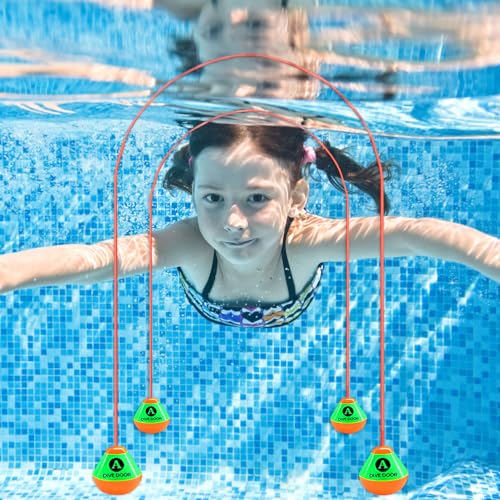 Riisoyu Tauchringe für Kinder, 2 Stück 2.5M Pool Tauchspielzeug Tauchringe Set Wasserspielzeug Outdoor Schwimmbadspielzeug Pool Spielzeug für Unterwasser Tauchtraining Poolparty Schwimmbad von Riisoyu