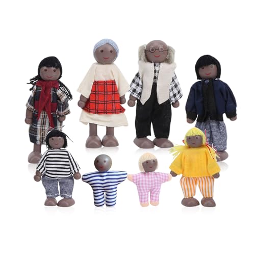 Riisoyu 8 Stück Puppenhaus Puppenfamilie Set, Holz Puppenhaus Puppen Spielset Biegepuppen Kinder Spiel Haus Puppenhaus Zubehör Spielzeug Geschenk Riisoyu 8 Stück Puppenhaus Puppenfamilie Set, Holz Puppenhaus Puppen Spielset Biegepuppen Kinder Spiel Haus Puppenhaus Zubehör Spielzeug Geschenk von Riisoyu