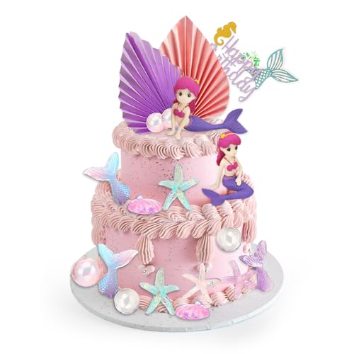 Riisoyu Meerjungfrau Tortendeko, 23 Stück Glitzer Torten Deko Schwanz Kuchendeko für Geburtstag Party Kuchen Dekoration Supplies Prinzessin Unterwasser Party Riisoyu Meerjungfrau Tortendeko, 23 Stück Glitzer Torten Deko Schwanz Kuchendeko für Geburtstag Party Kuchen Dekoration Supplies Prinzessin Unterwasser Party von Riisoyu