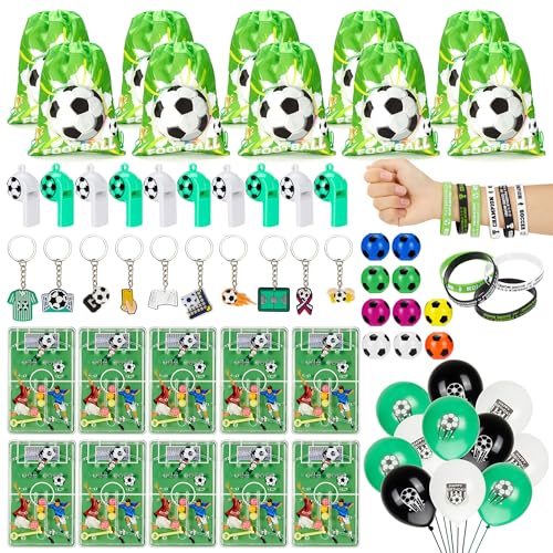 Fußball-Partytütenfüller mit Fidget Spinnern, Flipperspielzeug, Luftballons, Kordelzug-Geschenktüten, Schlüsselanhänger, Armbänder, Pfeifen, Geburtstagsparty-Gefälligkeiten Fußball-Partytütenfüller mit Fidget Spinnern, Flipperspielzeug, Luftballons, Kordelzug-Geschenktüten, Schlüsselanhänger, Armbänder, Pfeifen, Geburtstagsparty-Gefälligkeiten von Rilcn