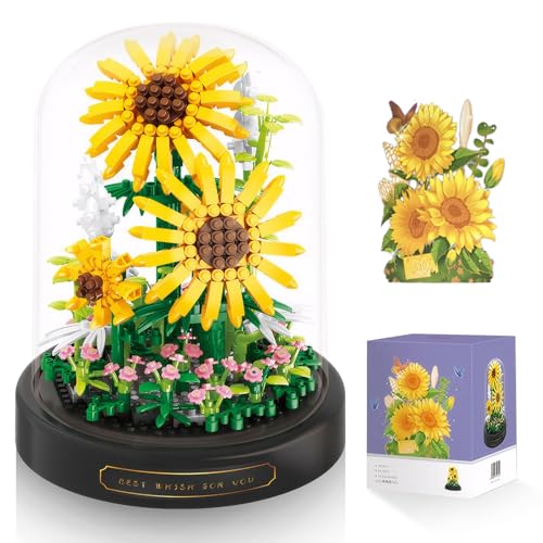 Sonnenblumen-Bauset, 545 Stück, 3D-Wandkunst mit Rahmen, DIY-Blumen-Bausteine für Erwachsene, Geschenk für Muttertag, Valentinstag Sonnenblumen-Bauset, 545 Stück, 3D-Wandkunst mit Rahmen, DIY-Blumen-Bausteine für Erwachsene, Geschenk für Muttertag, Valentinstag von Rilcn
