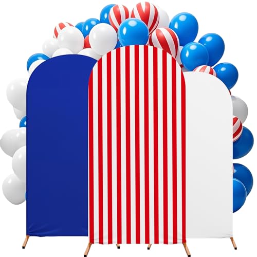 RimCereal Bogen-Hintergrundabdeckungen, Set mit 3 Stück, für Hochzeit, Geburtstag, Bankett, Zeremonie, Dekoration, 1,2 m, 1,5 m, 1,8 m, Blau von RimCereal