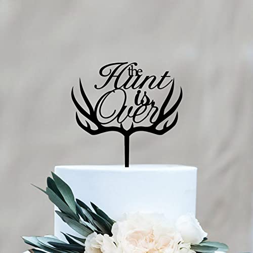 Rimego The Hunt Is Over Cake Toppers, Braut und Bräutigam, Schild für Hochzeit, Verlobung, Kuchendekoration, Acryl schwarz Rimego The Hunt Is Over Cake Toppers, Braut und Bräutigam, Schild für Hochzeit, Verlobung, Kuchendekoration, Acryl schwarz von Rimego