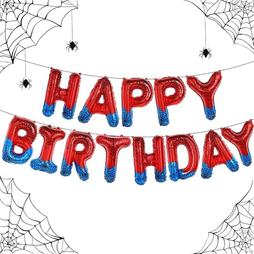 Spiderm Happy Birthday Banner Buchstaben Luftballon Girlande,16 Zoll Spider Superheld Geburtstagsdeko Kinder,Rot Und Blau Superhero Party ZubehöR FüR Jungen Spiderm Happy Birthday Banner Buchstaben Luftballon Girlande,16 Zoll Spider Superheld Geburtstagsdeko Kinder,Rot Und Blau Superhero Party ZubehöR FüR Jungen von Rimtpuz
