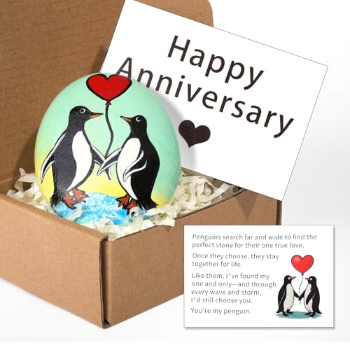 Pinguin, romantisch, handbemalt, Pinguin, Kieselsteine, Andenken für Ehemann, Ehefrau, Freund oder Freundin Pinguin, romantisch, handbemalt, Pinguin, Kieselsteine, Andenken für Ehemann, Ehefrau, Freund oder Freundin von Rimvoe