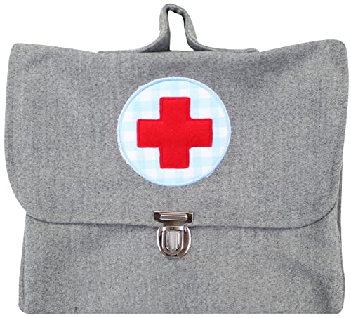 Arztkoffer Kinder Arzt Koffer Arzttasche Tasche Filz Grau 26 x 22 cm Rotes Kreuz von Ringelsuse