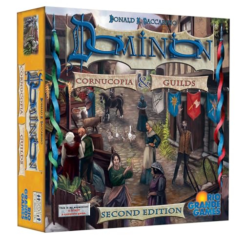 Rio Grande Games: Dominion Cornucopia & Guilds 2nd Edition – Erweiterungs-Deck-Brettspiel, Zeit der Ernte, ab 14 Jahren, 2–4 Spieler, 30 Minuten von Rio Grande Games