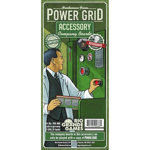 Rio Grande Games: Power Grid Company Boards - Spielzubehör-Erweiterungspaket, 6-Spieler-Boards, Electric Power Company Competition, Wirtschaftliche Entwicklung von Rio Grande Games