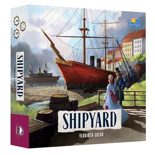 Rio Grande Games: Shipyard 2nd Edition – Strategie-Brettspiel, Schiffsbau aus dem 19. Jahrhundert, Wirtschafts- und Arbeiterplatzierung, Alter 14+, 1–4 Spieler, 90–120 Minuten von Rio Grande Games